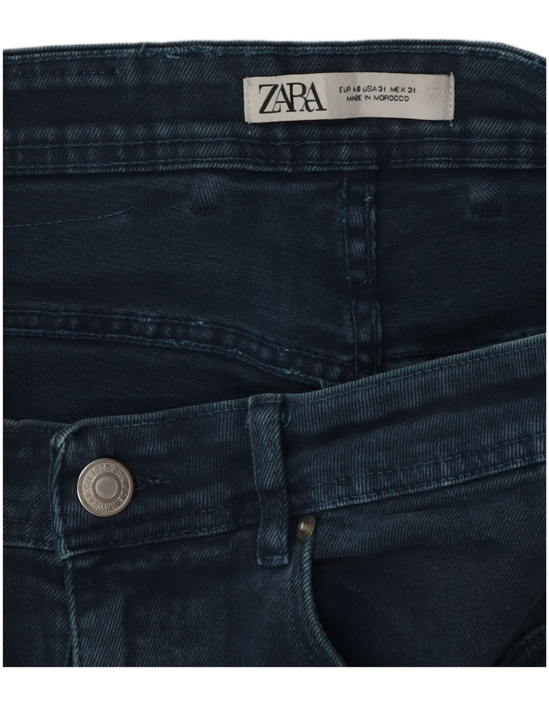Zara Ανδρικό τζιν σορτς EU 40 Medium W31 Navy Blue βαμβακερό