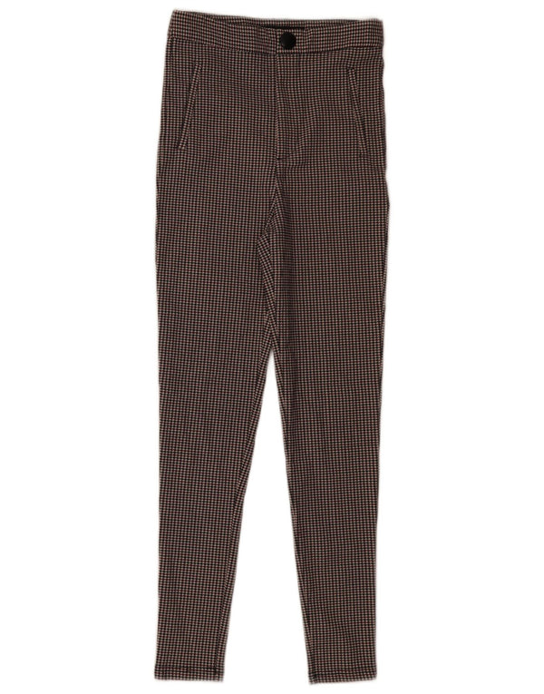 Zara Γυναικείο Skinny παντελόνι Chino XS W24 L28 Πολύχρωμο Houndstooth