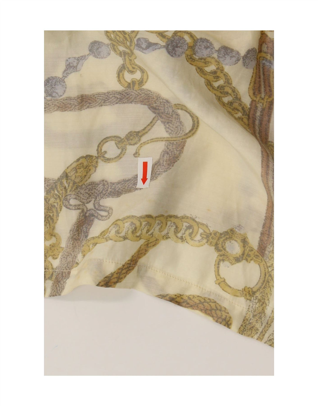 VINTAGE Γυναικεία Abstract Pattern Μπλούζα Top UK 16 Large Beige Acrylic