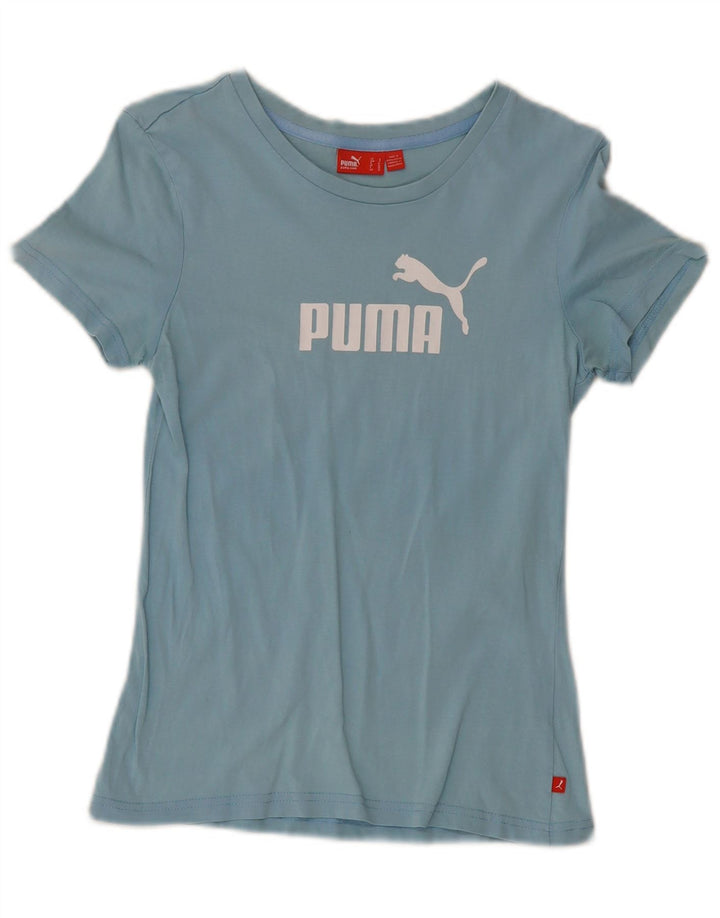 Puma Γυναικείο γραφικό T-Shirt Top UK 10 Small Blue