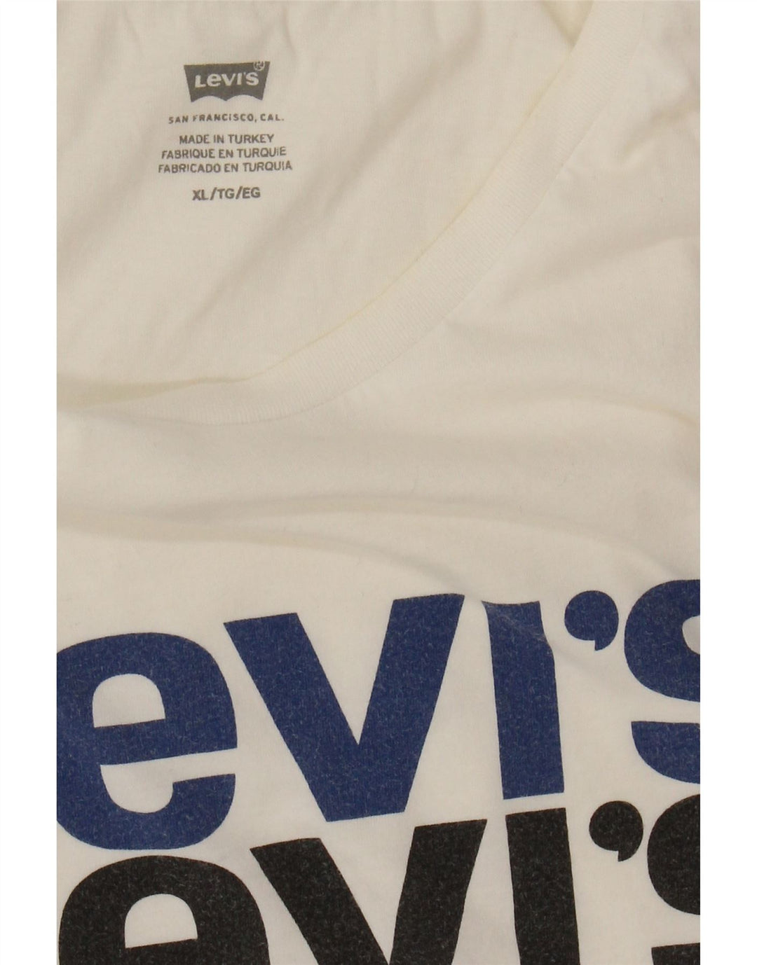 LEVI'S Mens Graphic T-Shirt Top XL White Cotton