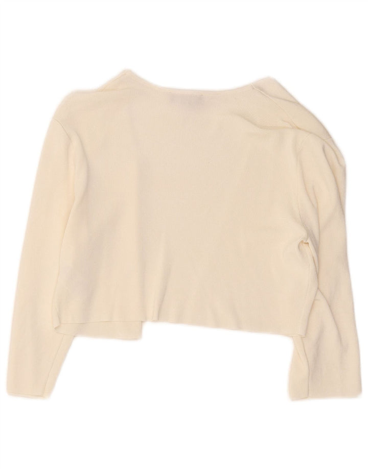 Φάση Οκτώ Γυναικεία 3/4 Ανοιχτό μανίκι Bolero Jumper UK 14 Medium Off White