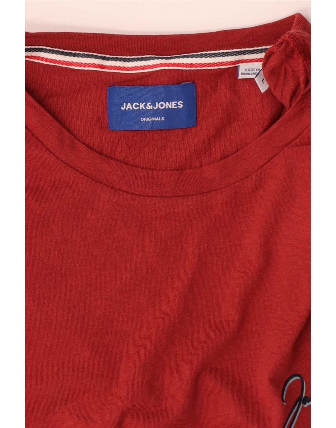 Ανδρικό μπλουζάκι Jack & Jones, μεσαίο κόκκινο βαμβακερό