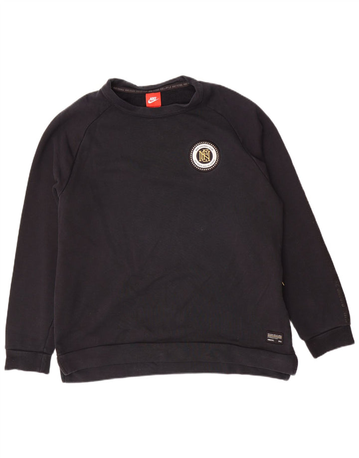 Ανδρικό γραφικό φούτερ Nike Jumper μεγάλο μαύρο βαμβακερό