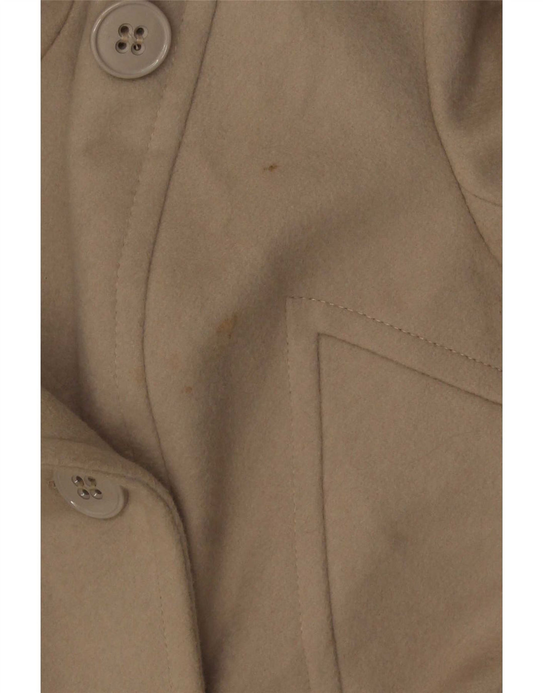 Reiss Γυναικείο παλτό με διπλό στήθος UK 6 XS μπεζ παρθένο μαλλί