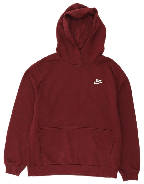 Nike Boys Hoodie Jumper 13-14 Years XL Βαμβακερό μπορντό