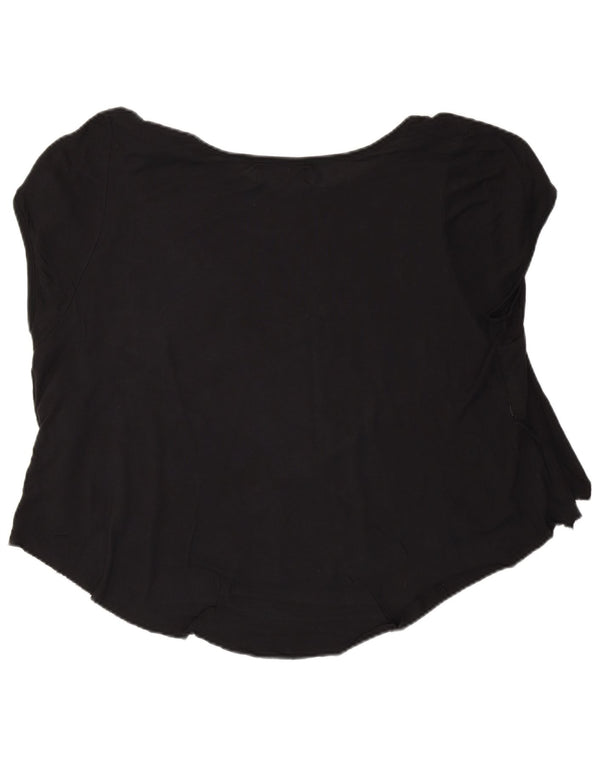 Diesel Γυναικείο γραφικό T-Shirt Top UK 16 Large Black Viscose