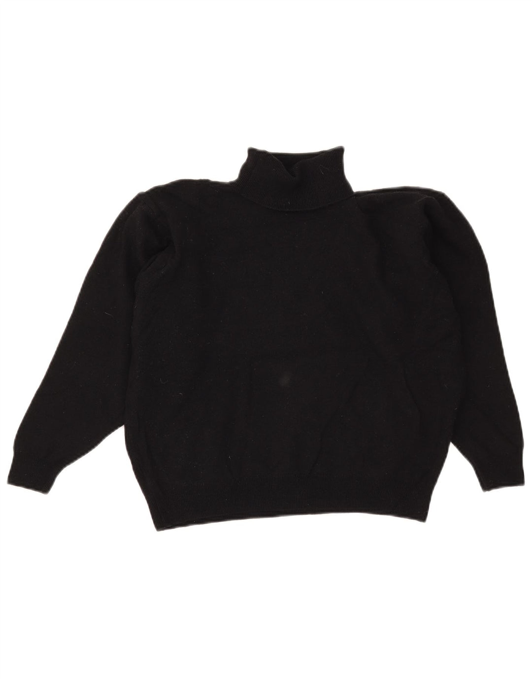 Marks & Spencer Γυναικείο Crop Roll Neck Jumper πουλόβερ UK 14 μεγάλο μαύρο μαλλί