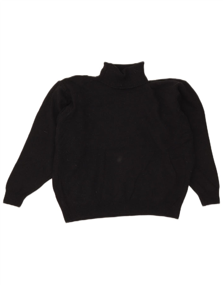 Marks & Spencer Γυναικείο Crop Roll Neck Jumper πουλόβερ UK 14 μεγάλο μαύρο μαλλί