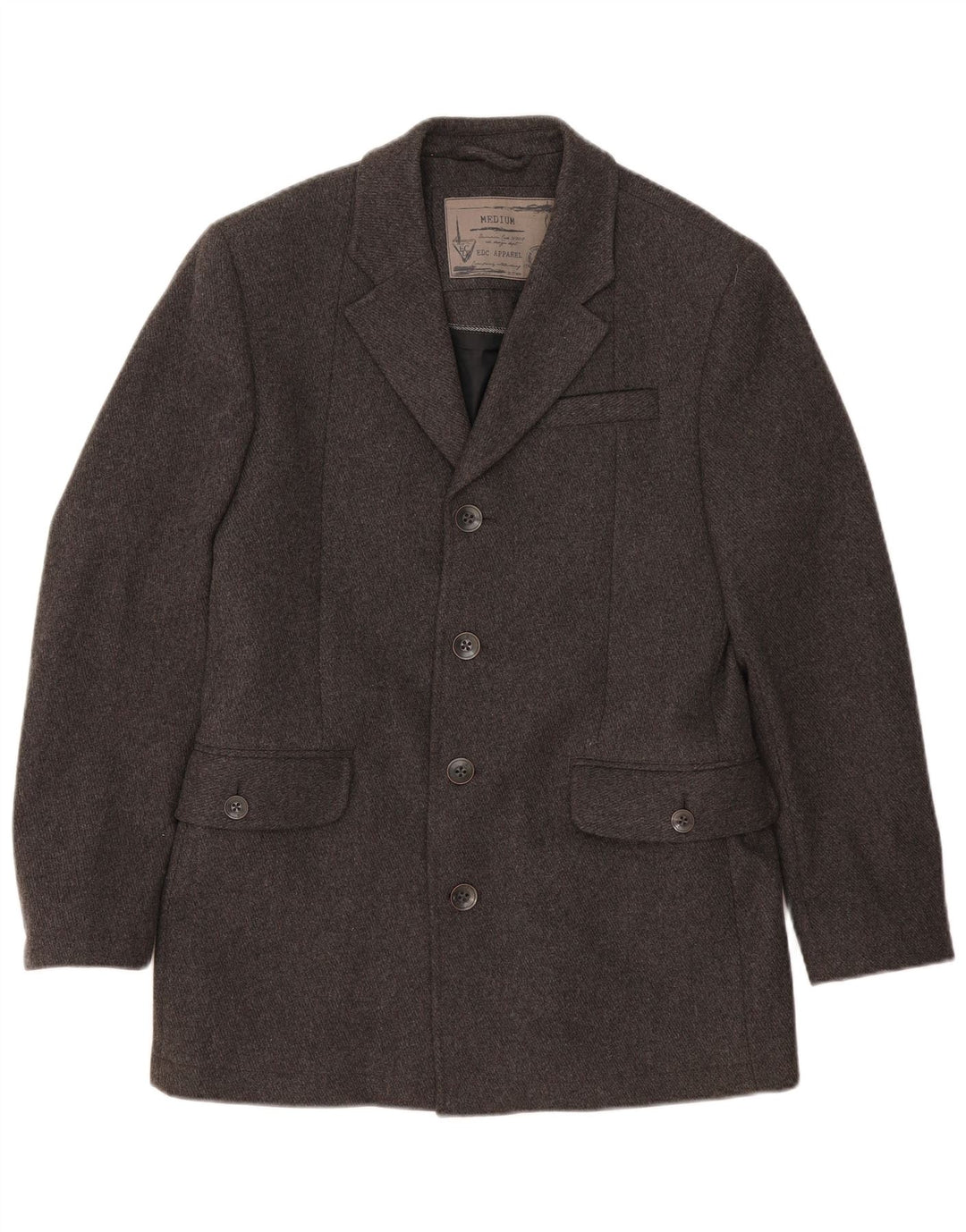 Ανδρικό σακάκι EDC 4 κουμπιών UK 38 Medium Grey Wool