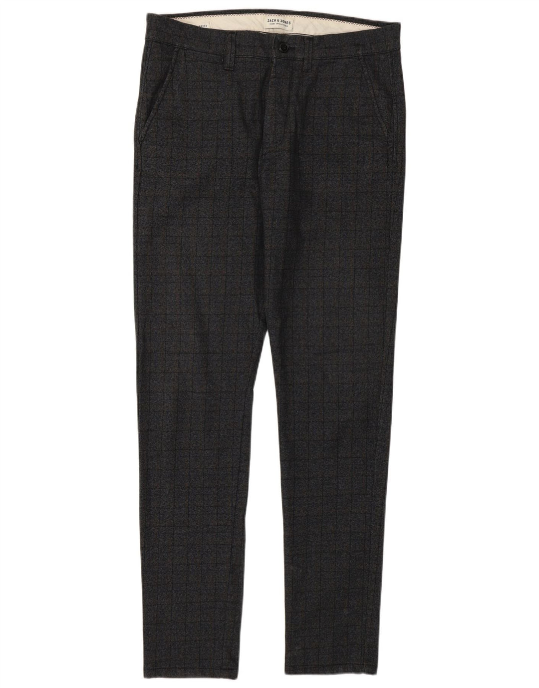 Jack & Jones Ανδρικό Marco Slim Casual Παντελόνι W32 L34 Grey Check Polyester