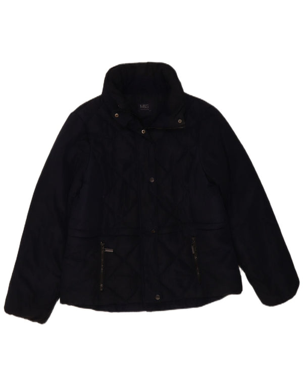 Marks & Spencer Γυναικείο Καπιτονέ μπουφάν UK 12 Medium Navy Blue Polyester