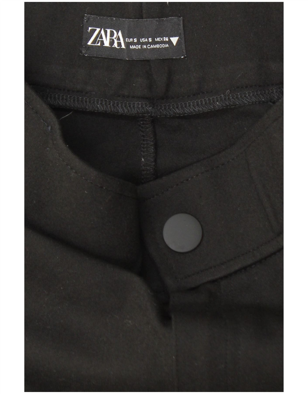 ZARA Γυναικείο Skinny Cropped Παντελόνι Small W26 L25 Black