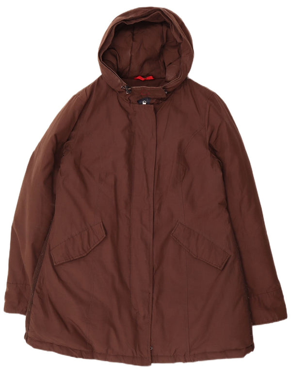 CANADIAN Γυναικείο παλτό με κουκούλα UK 16 μεγάλο καφέ πολυεστέρας