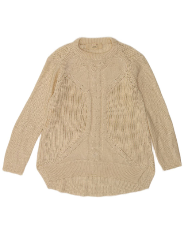 Zara Γυναικείο πουλόβερ με λαιμόκαυστο UK 10 Small Off White