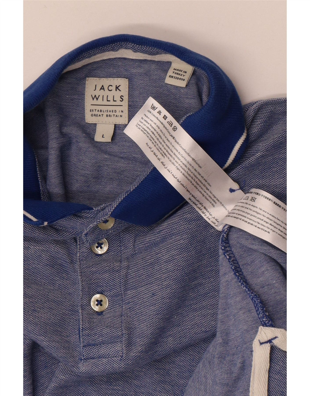 Jack Wills Ανδρικό μπλουζάκι πόλο μεγάλο μπλε βαμβακερό
