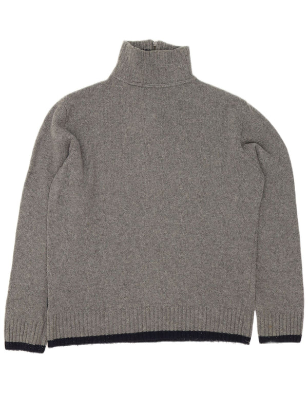 Ανδρικό γραφικό πουλόβερ με φερμουάρ Woolrich XL Γκρι μαλλί