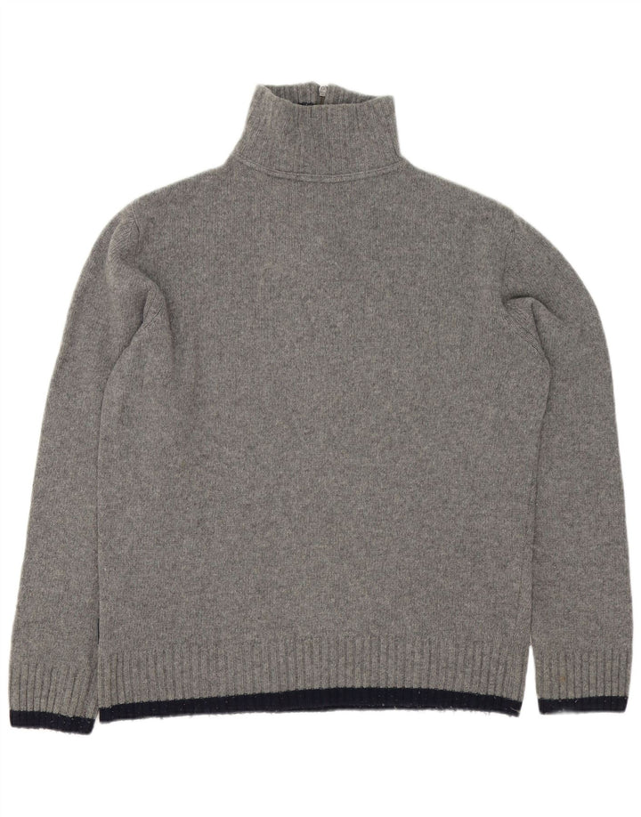 Ανδρικό γραφικό πουλόβερ με φερμουάρ Woolrich XL Γκρι μαλλί