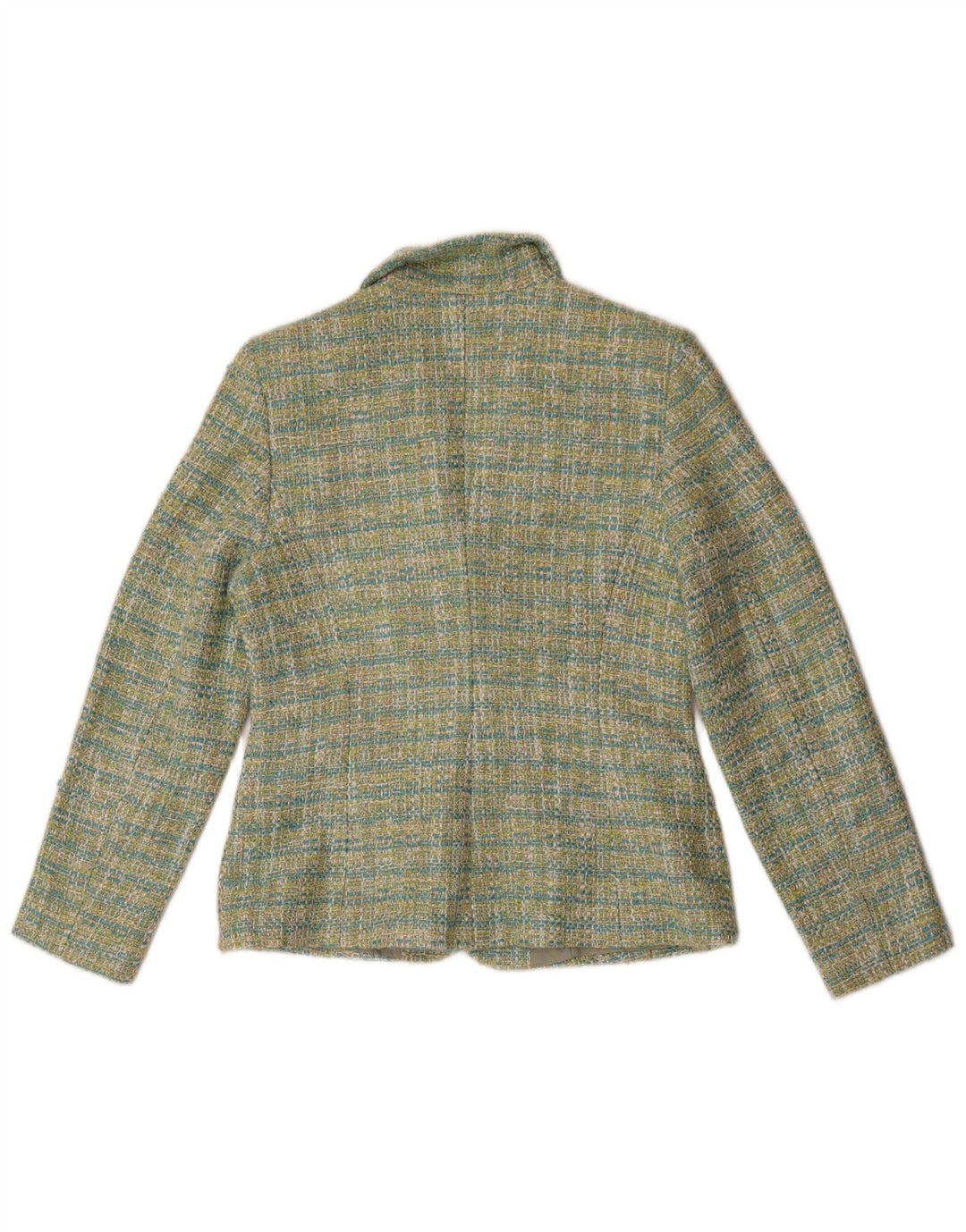 Vintage γυναικείο σακάκι 3 κουμπιών IT 40 Small Green Check Polyester
