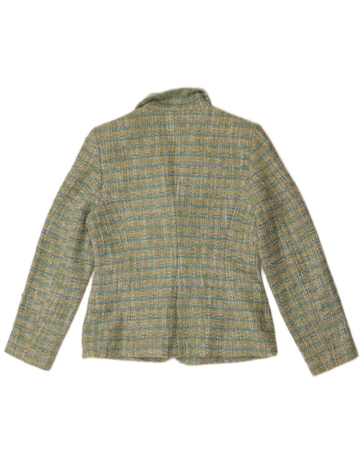 Vintage γυναικείο σακάκι 3 κουμπιών IT 40 Small Green Check Polyester