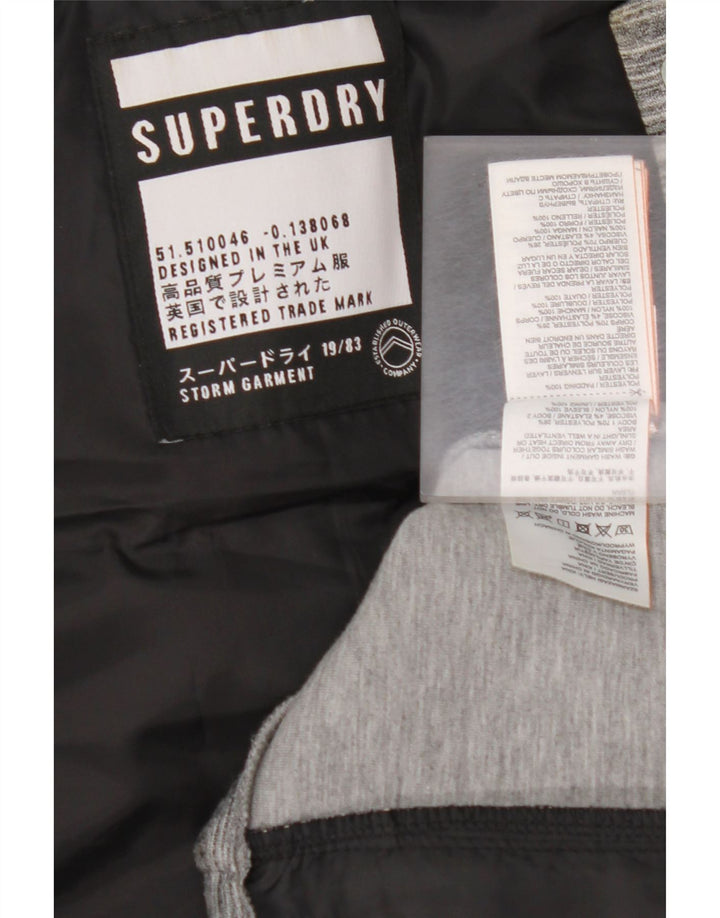 Γυναικείο μπουφάν με κουκούλα SUPERDRY UK 12 μεσαίου γκρι χρώματος