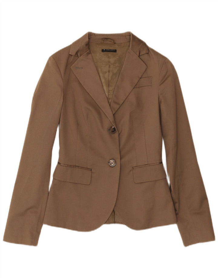 SISLEY Γυναικείο Μπουφάν Blazer με 2 Κουμπιά IT 38 XS Καφέ Βαμβακερό