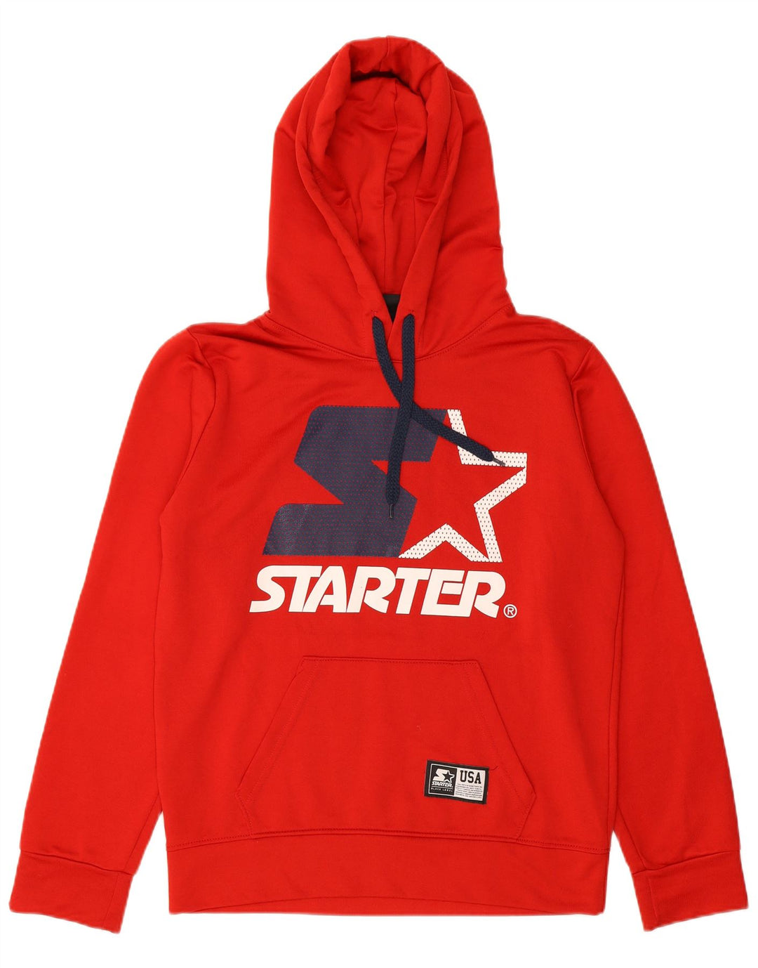STARTER Mens Graphic Hoodie Jumper Small Red Polyester