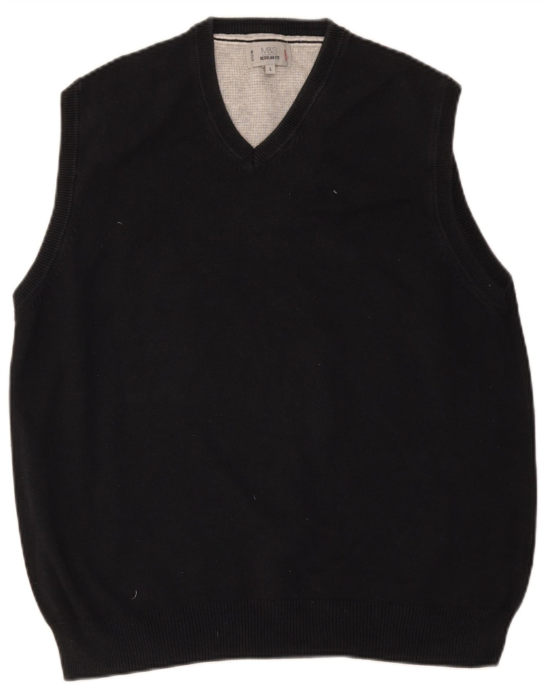 MARKS & SPENCER Ανδρικό φανελάκι με κανονική εφαρμογή Tank Top Large Μαύρο