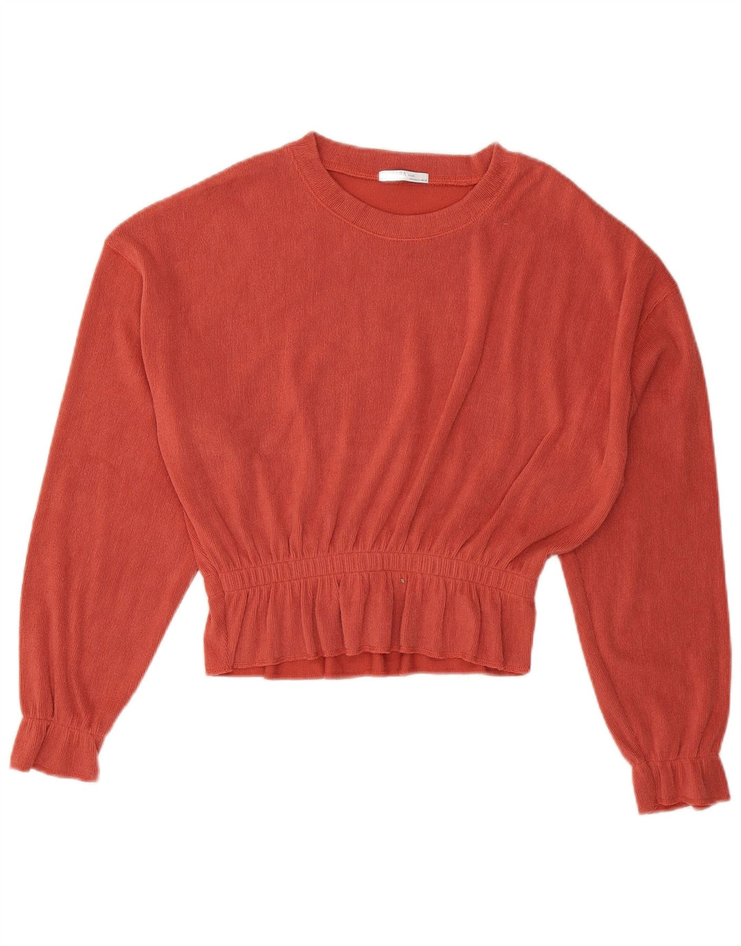 Zara γυναικεία υπερμεγέθη Crop μακρυμάνικη μπλούζα τοπ UK 10 Small Orange