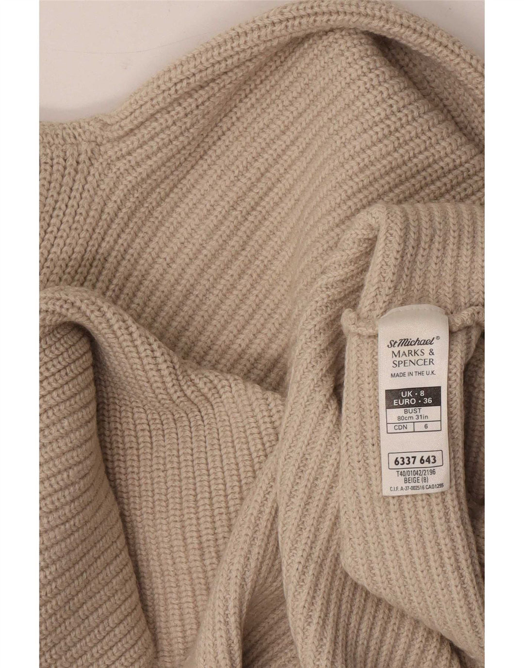 Marks & Spencer Γυναικείο πουλόβερ με λαιμό χελώνα UK 8 Small Beige