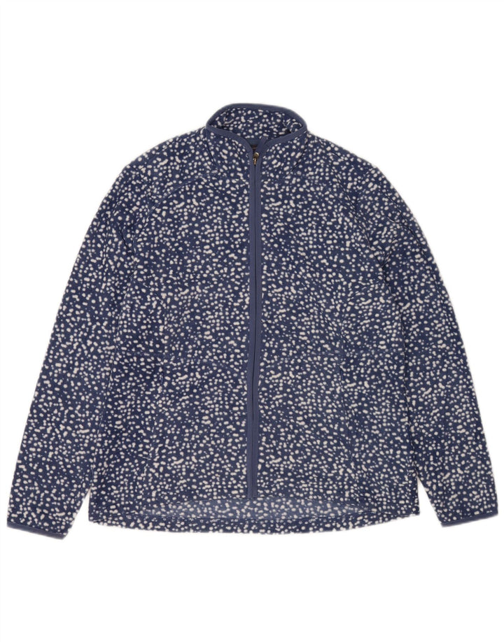 Marks & Spencer Γυναικείο Fleece Jacket UK 16 Large Navy Blue Spotted