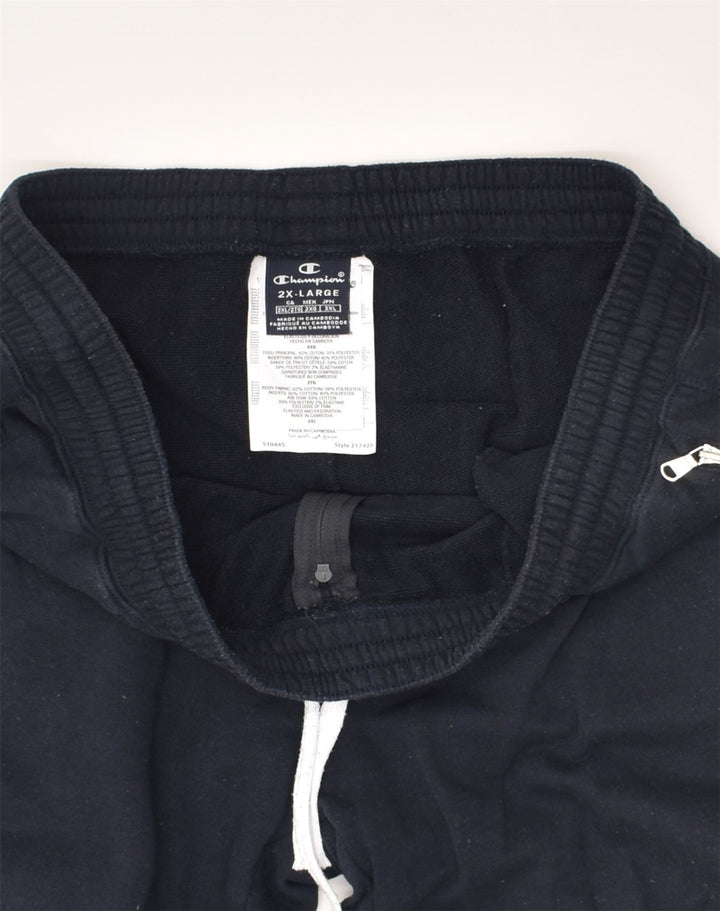 CHAMPION Womens Tracksuit Trousers UK 20 2XL Navy Blue Cotton | Vintage Champion | Thrift | Second-Hand Champion | Used Clothing | Messina Hembry 