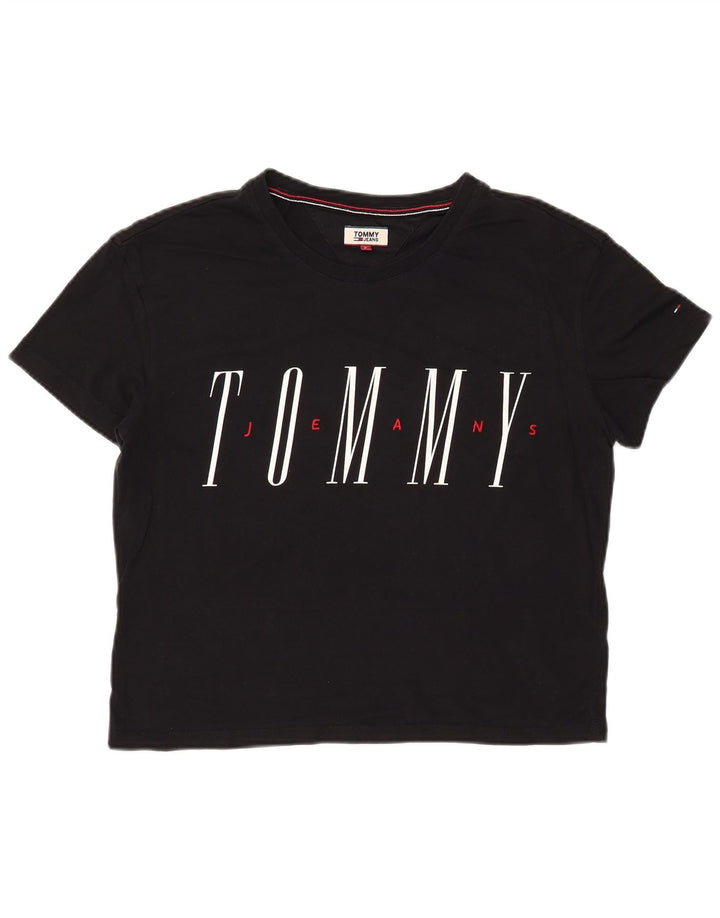Γυναικείο γραφικό μπλουζάκι TOMMY HILFIGER 10 μικρού μεγέθους, μαύρο