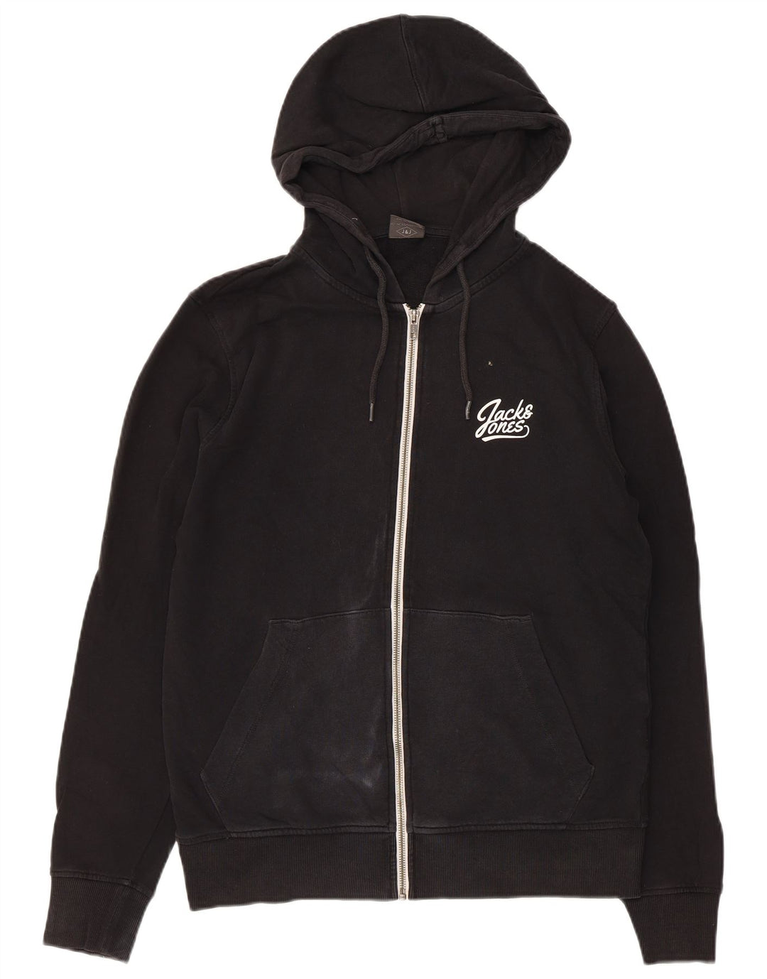 Ανδρικό πουλόβερ Jack & Jones με φερμουάρ, μεσαίο μαύρο βαμβακερό