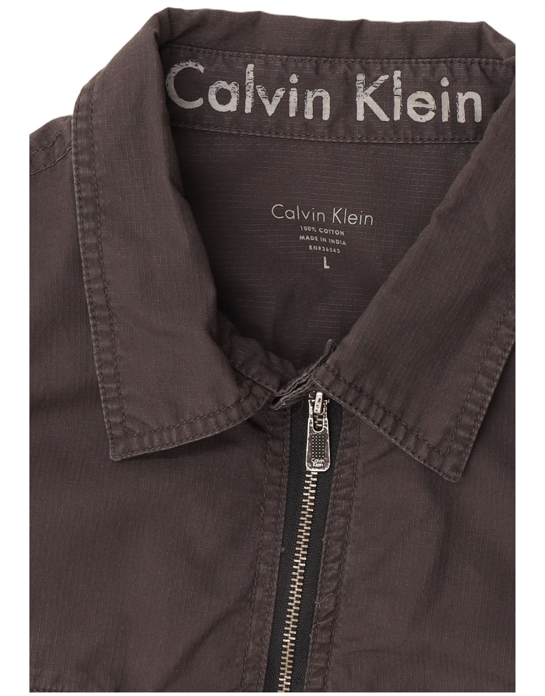 Ανδρικό πουκάμισο Calvin Klein Military μεγάλο γκρι βαμβακερό