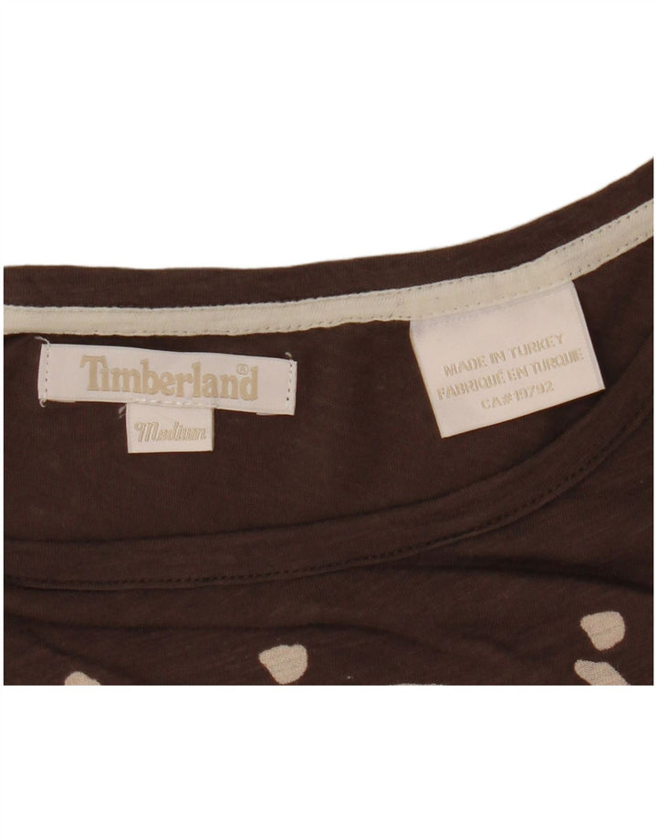 Γυναικείο γραφικό μπλουζάκι Timberland Top UK 14 Μεσαίο καφέ