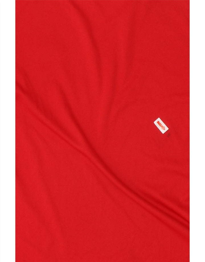 ADIDAS Boys T-shirt Top 11-12 Years Red Colourblock Polyester