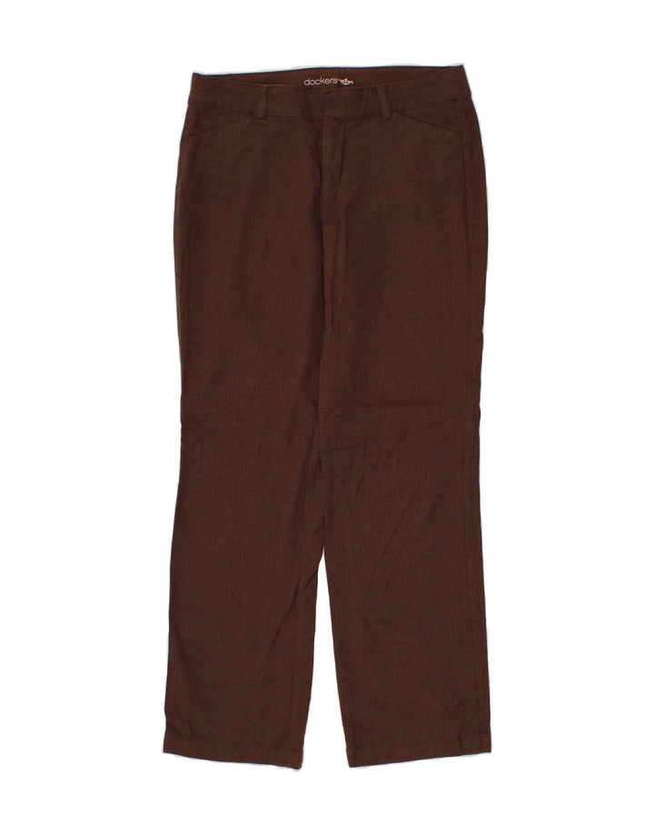 DOCKERS Womens Straight Casual Trousers US 8 Medium W32 L31 Brown Vintage Dockers and Second-Hand Dockers from Messina Hembry 