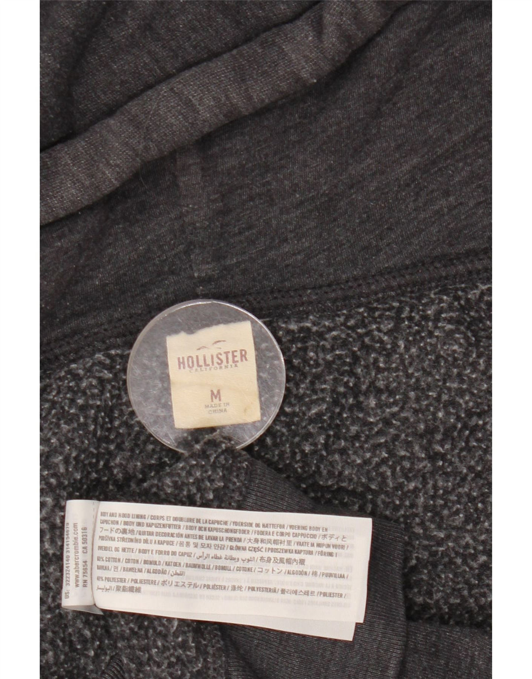 Ανδρικό πουλόβερ με κουκούλα με φερμουάρ HOLLISTER Μεσαίο γκρι βαμβακερό