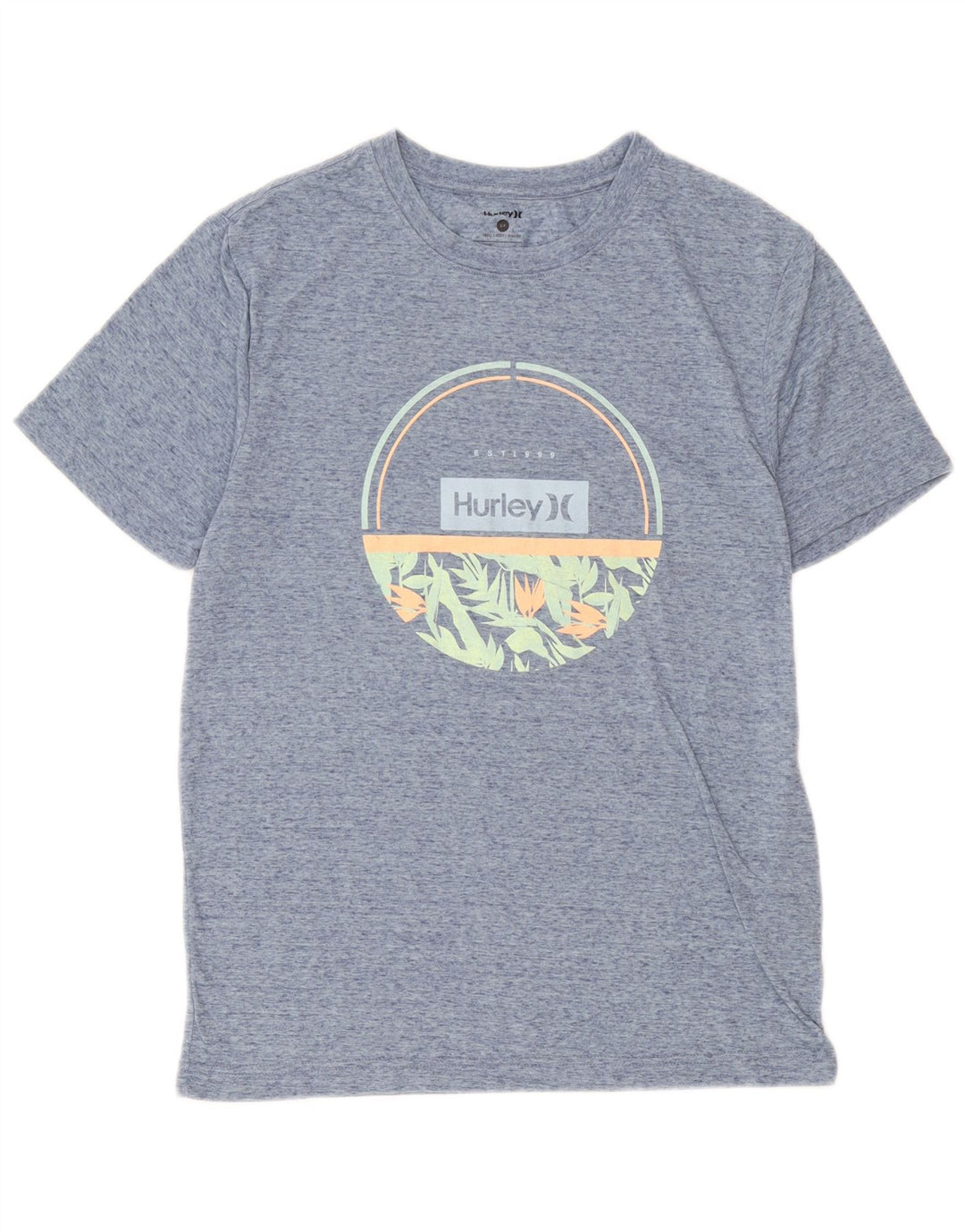 Ανδρικό γραφικό T-Shirt Hurley Top Small Blue Flecked Polyester