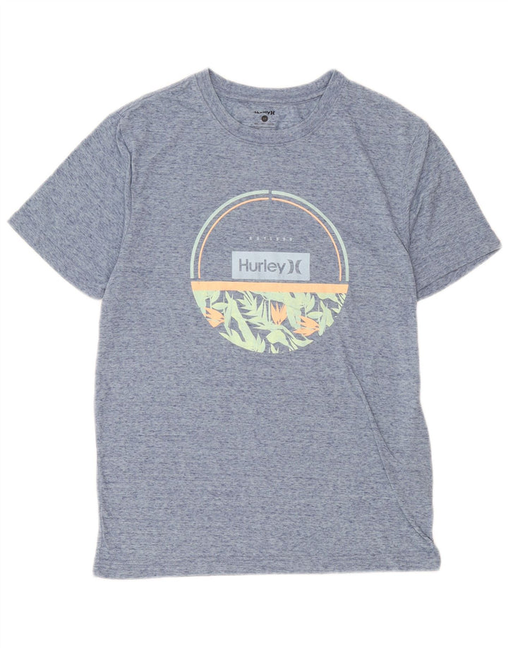 Ανδρικό γραφικό T-Shirt Hurley Top Small Blue Flecked Polyester
