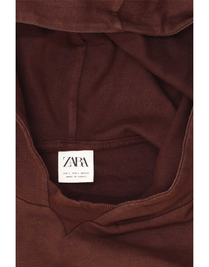 Zara Ανδρικό Hoodie Jumper Μεγάλο Καφέ