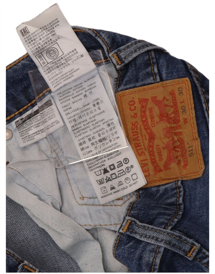 Levi's Mens 511 Slim Jeans W30 L30 Blue Cotton