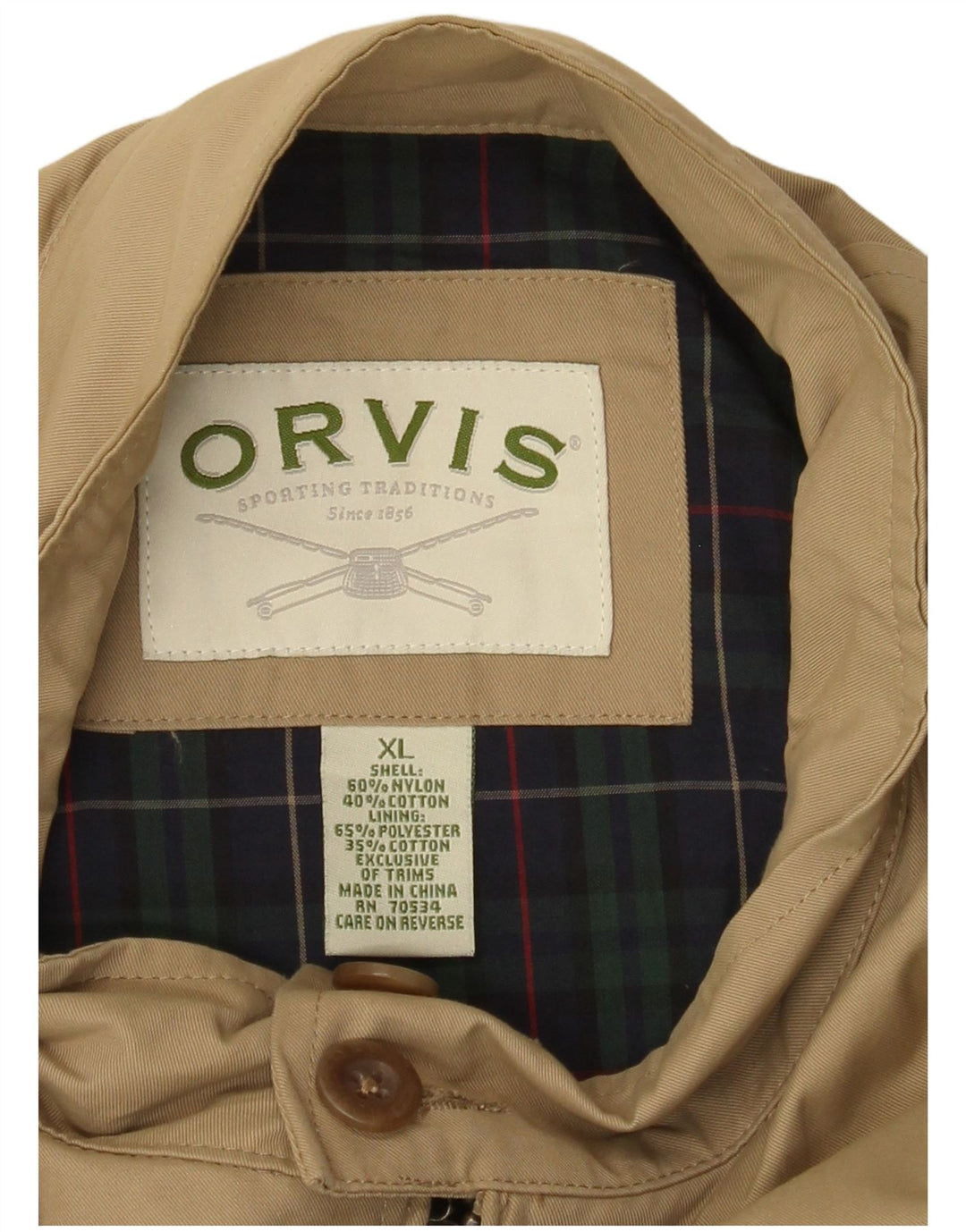 Orvis Ανδρικό Bomber Jacket UK 42 XL Beige Nylon