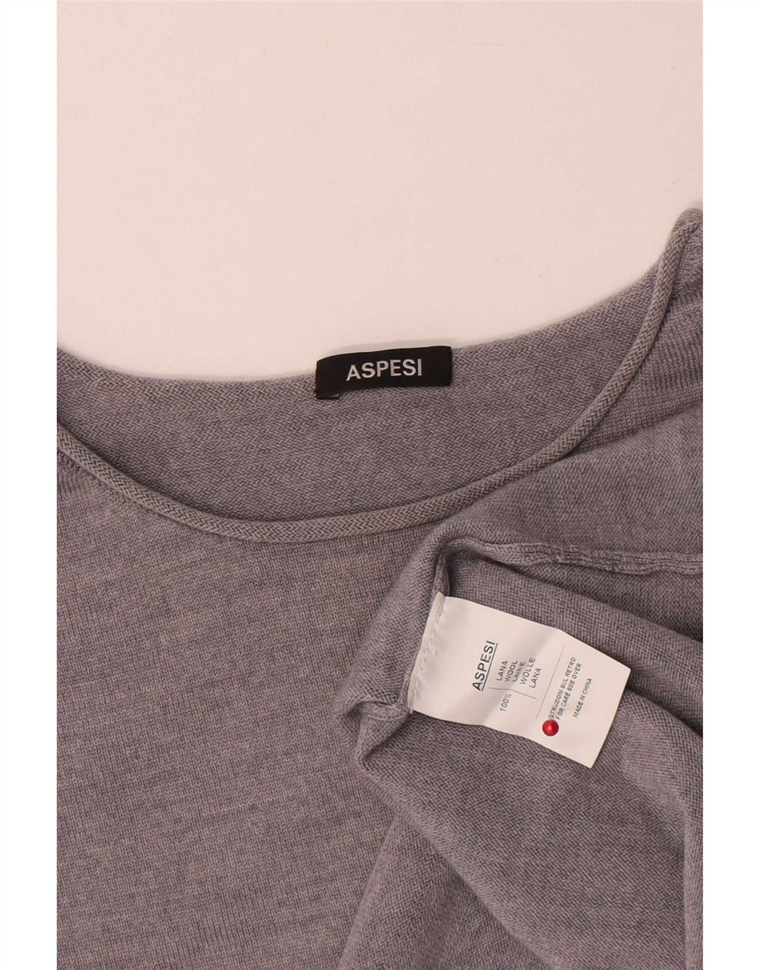 Aspesi Γυναικείο πουλόβερ με λαιμόκαυστο UK 16 Large Grey Wool