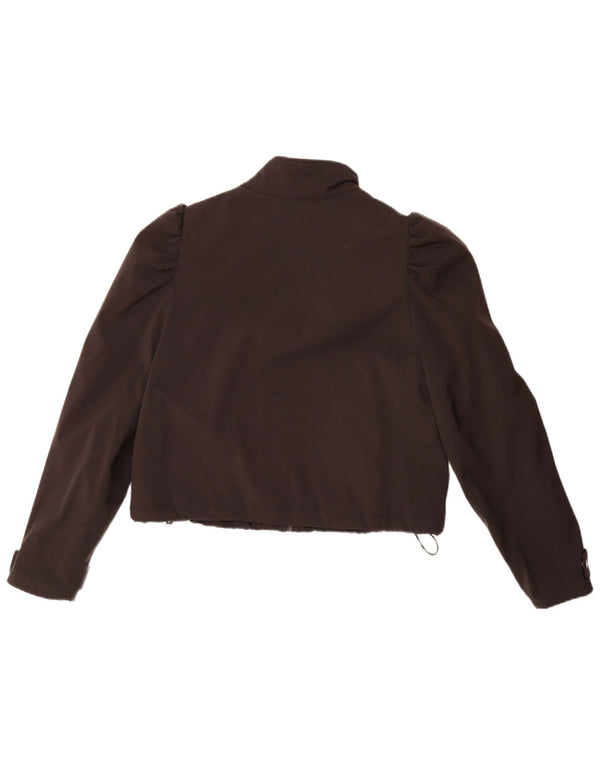 Zara Womens Crop Oversized Bomber Jacket UK 10 Small Black