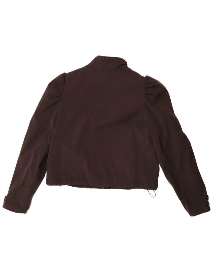 Zara Womens Crop Oversized Bomber Jacket UK 10 Small Black