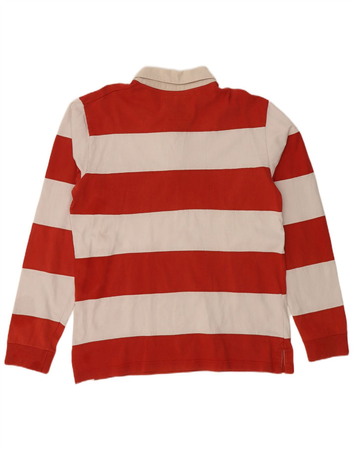 TIMBERLAND Ανδρικό μακρυμάνικο μπλουζάκι ράγκμπι πόλο μεσαίο κόκκινο ριγέ