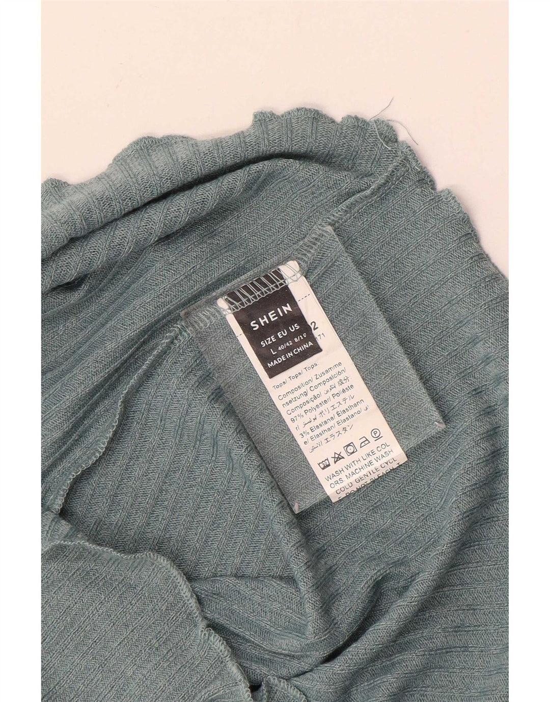 Shein Γυναικείο Αμάνικο Crop Top UK 14 Large Grey Polyester