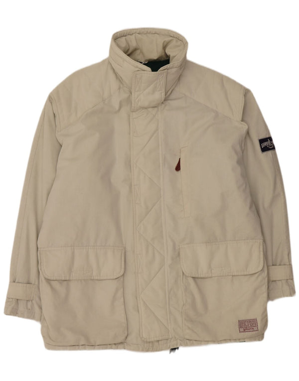 Ανδρικό τζάκετ Stratos με κουκούλα UK 42 XL Λευκό βαμβακερό